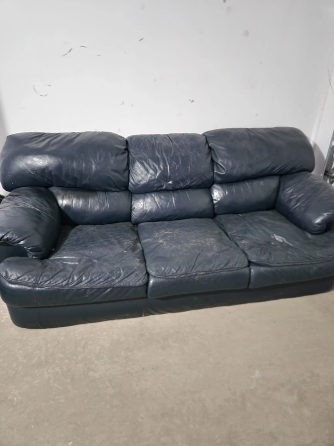 Blue Leather Sofa