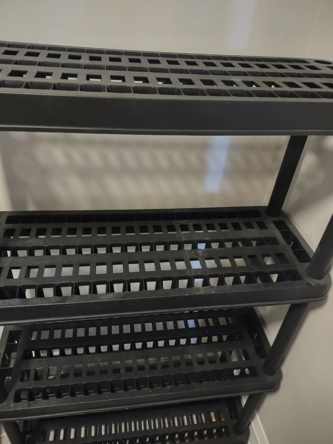 4-Tier Black Plastic Shelving Unit . 1 - photo 2