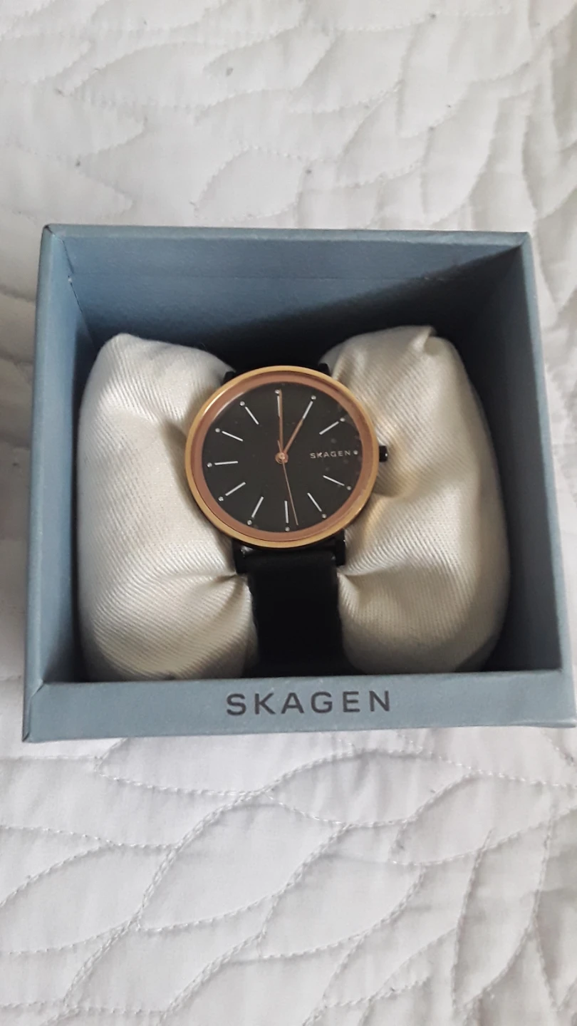SKAGEN SKW2490 BLACK LEATHER WATCH