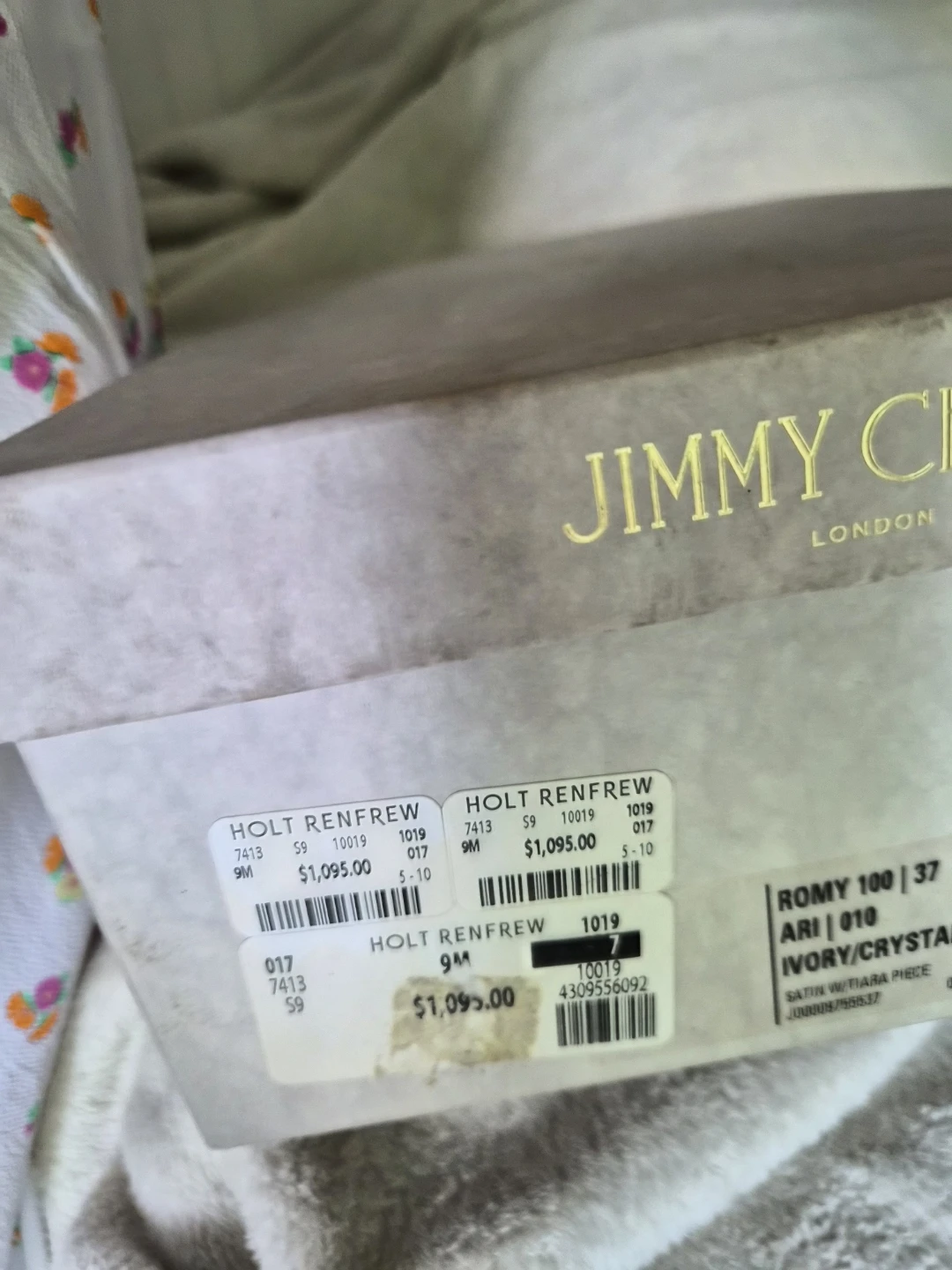 Jimmy Choo Ivory Satin Pumps with Crystals - photo 2