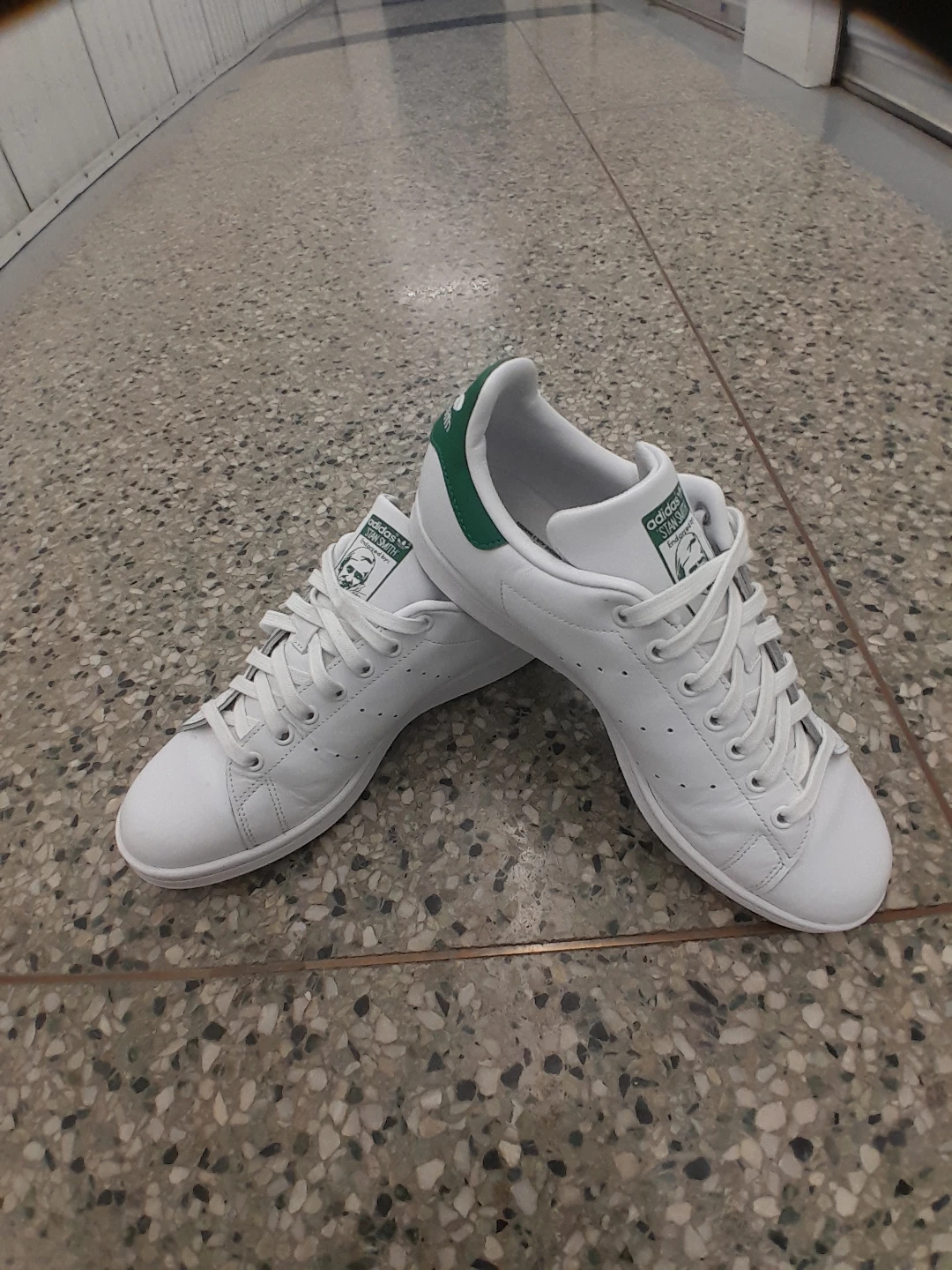 Adidas Stan Smith White Green Leather Sneake Men's Size 10rs