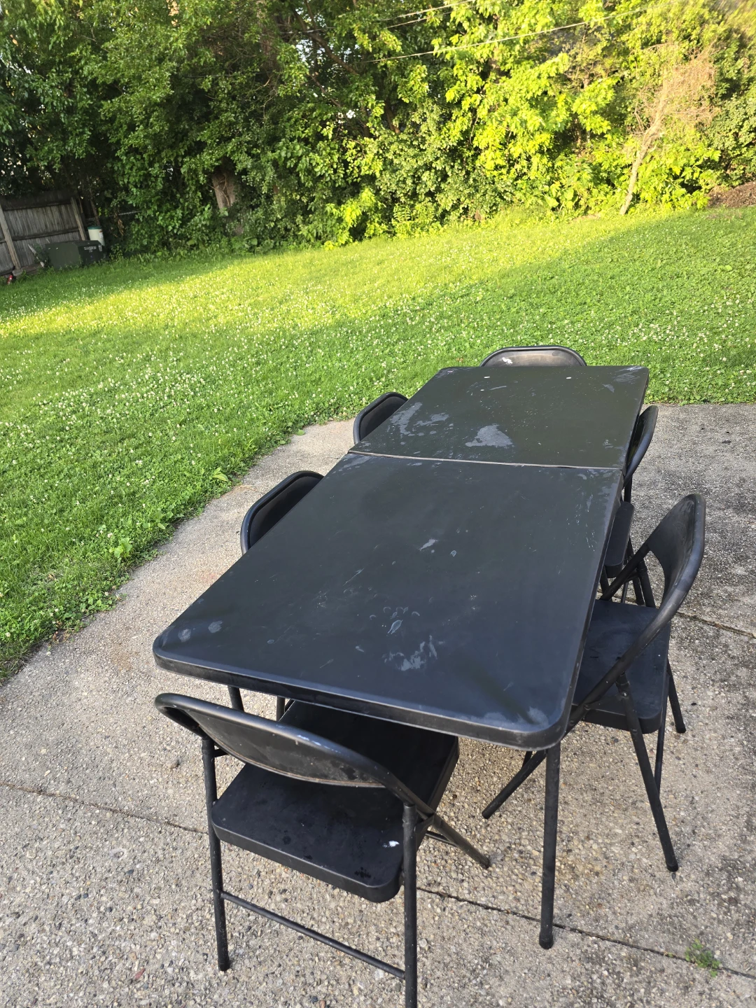 Black Folding Table and Chairs Set
