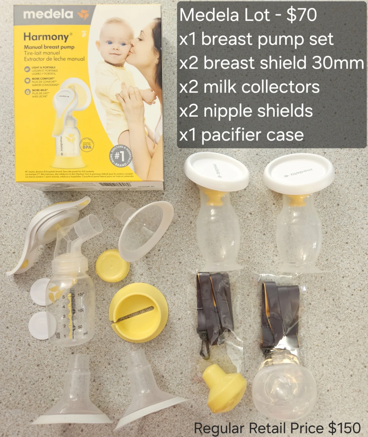 Medela Harmony Manual Breast Pump Set & Accessories