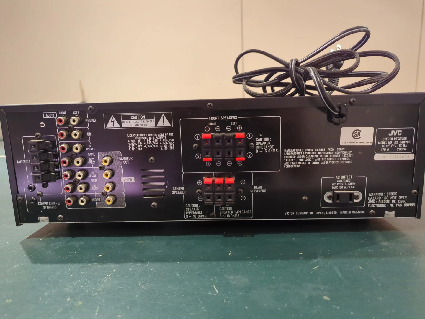 JVC RX-518V Audio/Video Control Receiver - photo 2