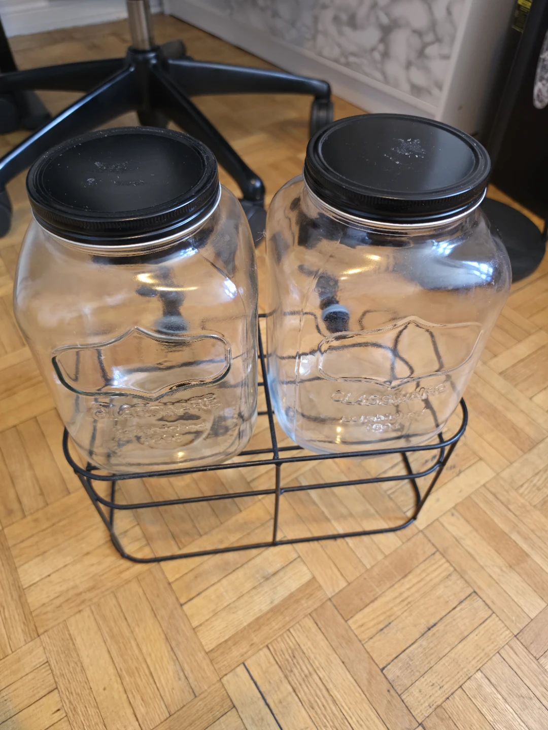 Glass Drink Dispensers with Spigot (Set of 2)
