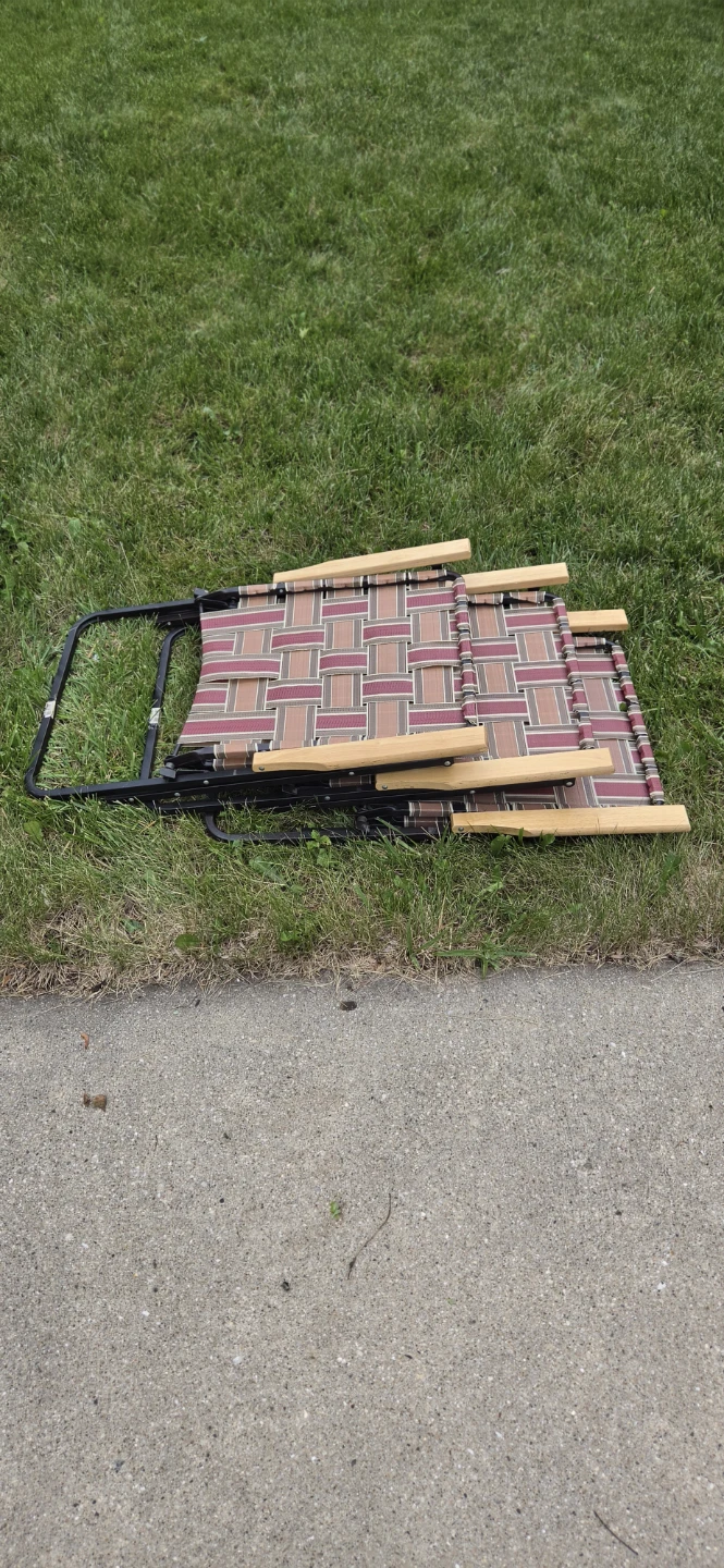 Retro style outdoor woven steel frame folding chairs - photo 5
