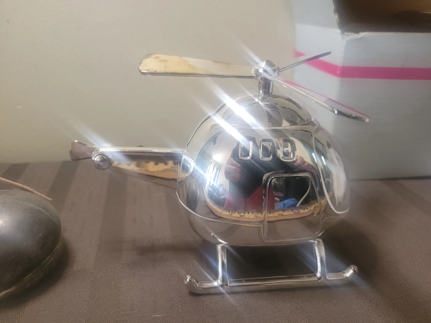 Vintage House Boot & Helicopter Coin Silver Plate Banks - photo 3