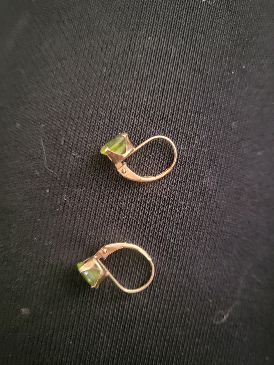 10K Gold Peridot Leverback Earrings - photo 2