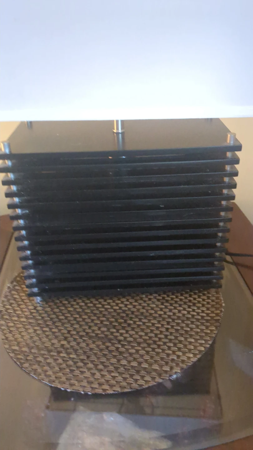Black Stacked Table Lamp with White Shade - photo 4