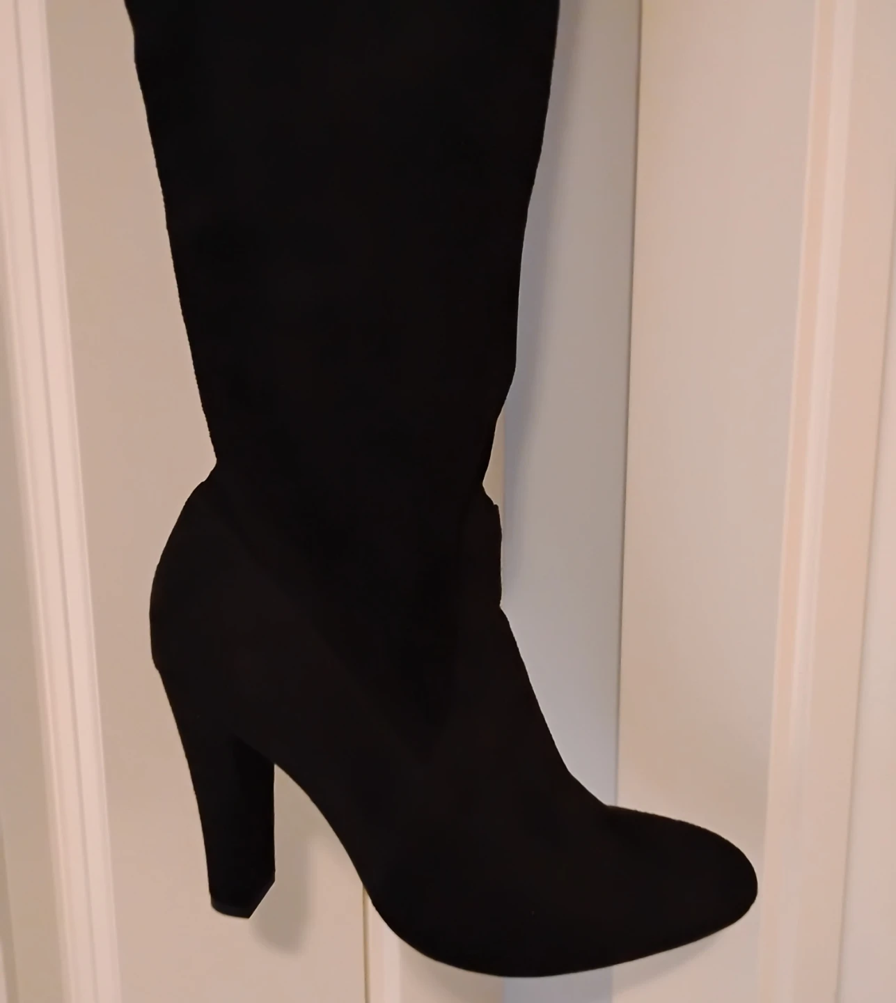 ⚽ Black Genuine Suede Tall Dress Boots - photo 2