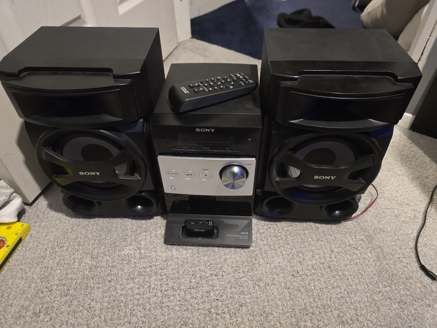Sony Micro Hi-Fi Component System with Bluetooth dongle.