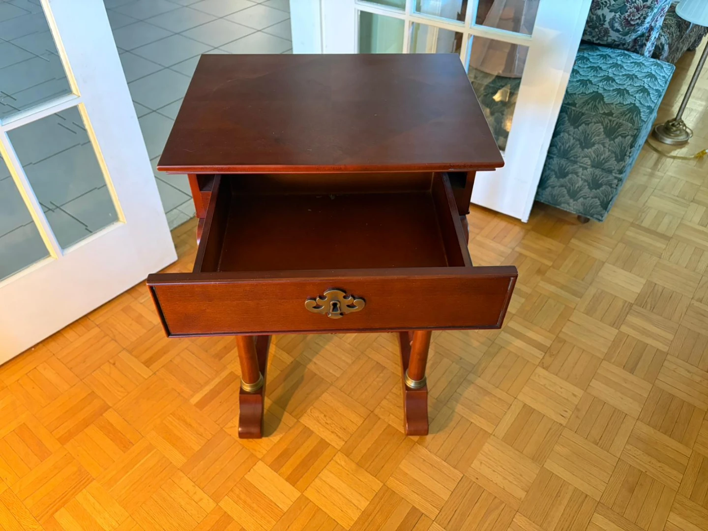Solid Wood Side Table with Drawer - photo 2