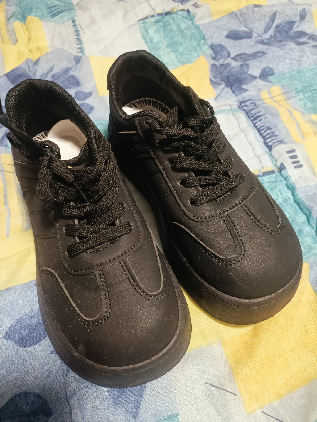 Black Lace-Up Sneakers
