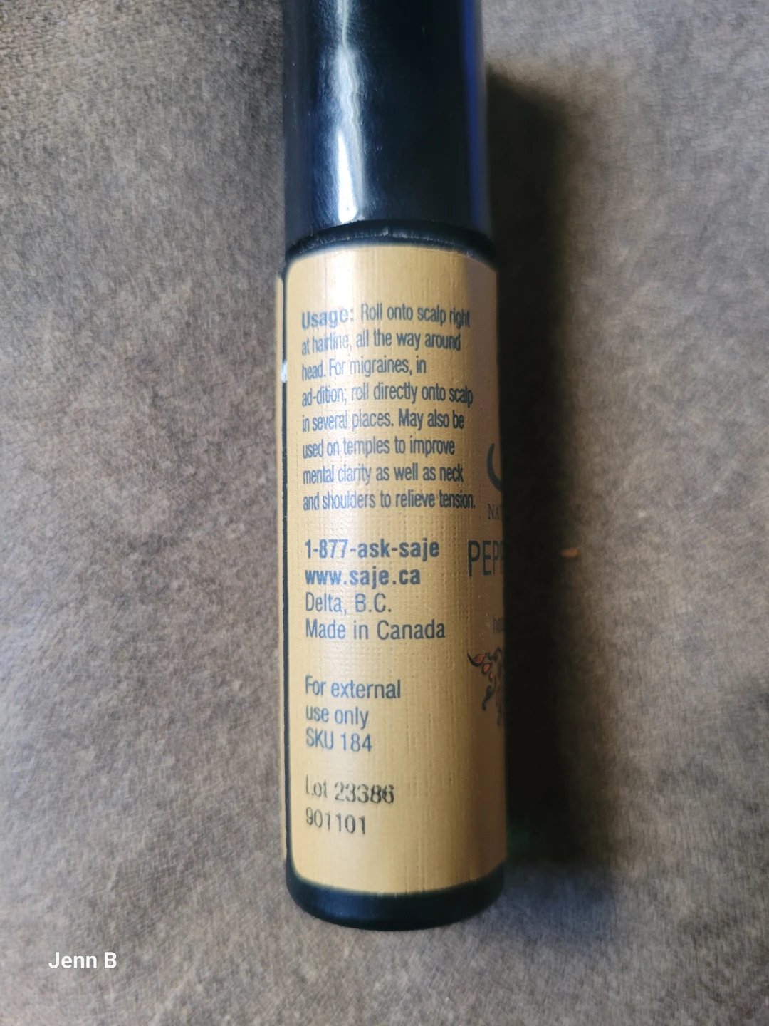 NEW Saje Natural Wellness Peppermint Halo Roll-On Relief 9ml - photo 2