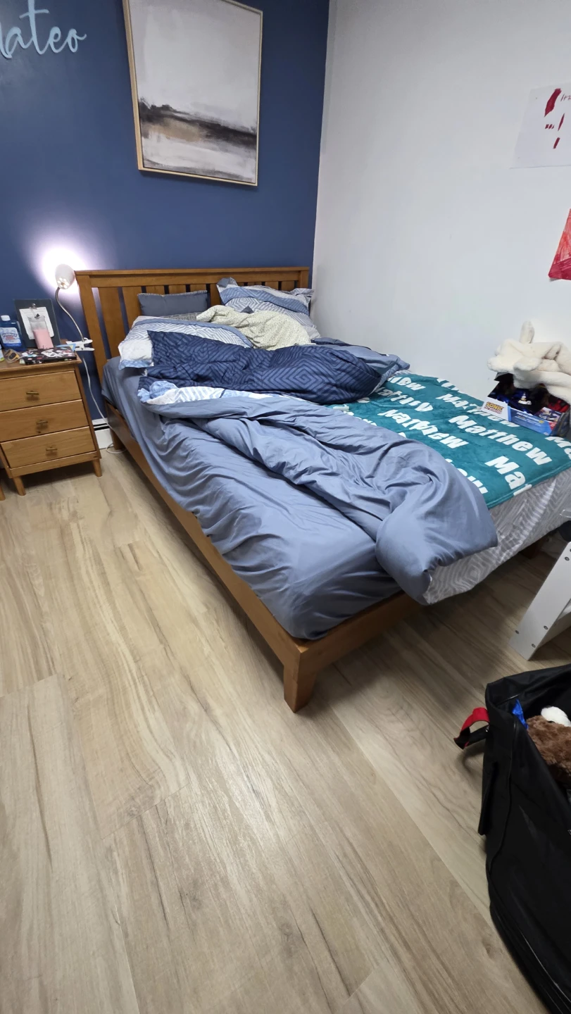 Kids Wooden Full Bed Frame/mattress + 2 cabinets - photo 2
