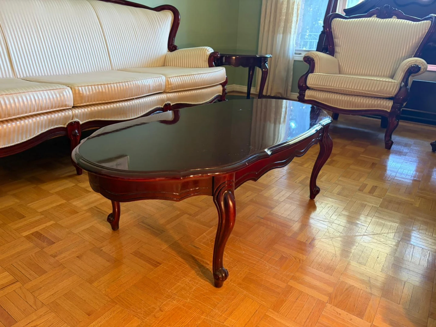 Dark Cherry Wood Coffee Table
