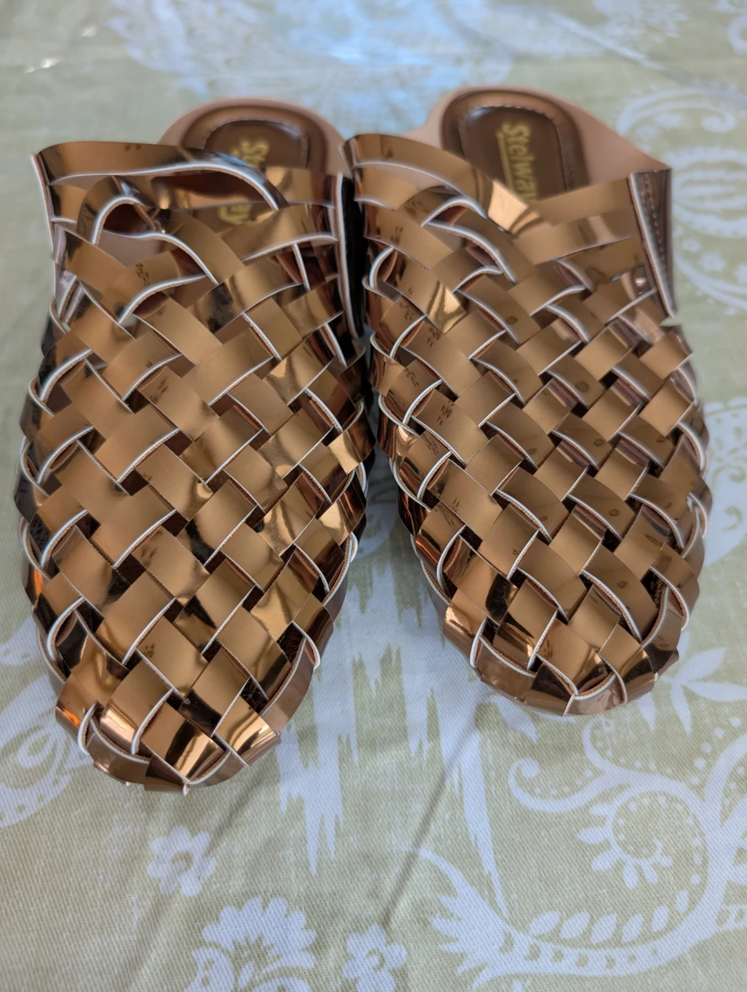 Woven Mules - Bronze