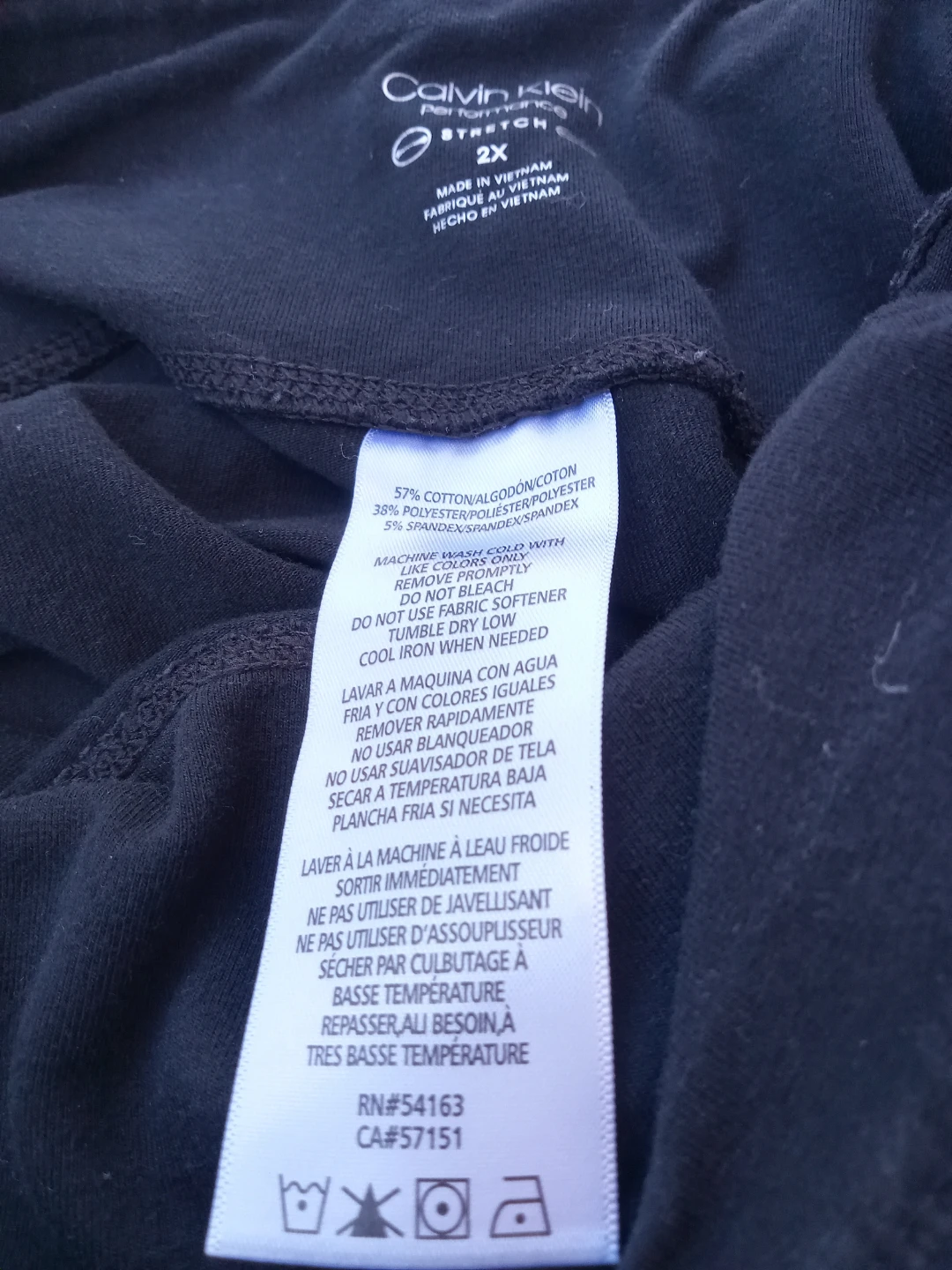 Calvin Klein Black Performance Stretch Top 2X