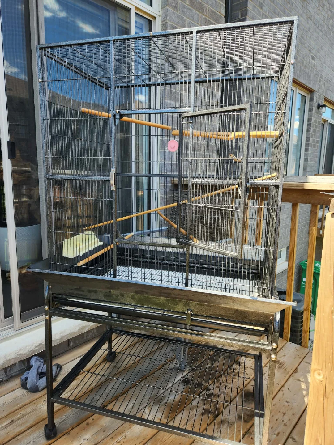 Large Black Bird Cage with Stand