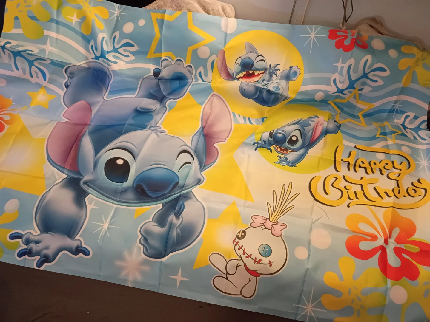 Disney Stitch Happy Birthday Backdrop