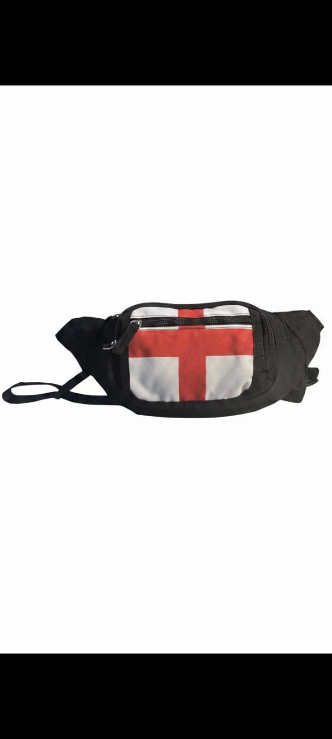 Black Fanny Pack with England Flag Design