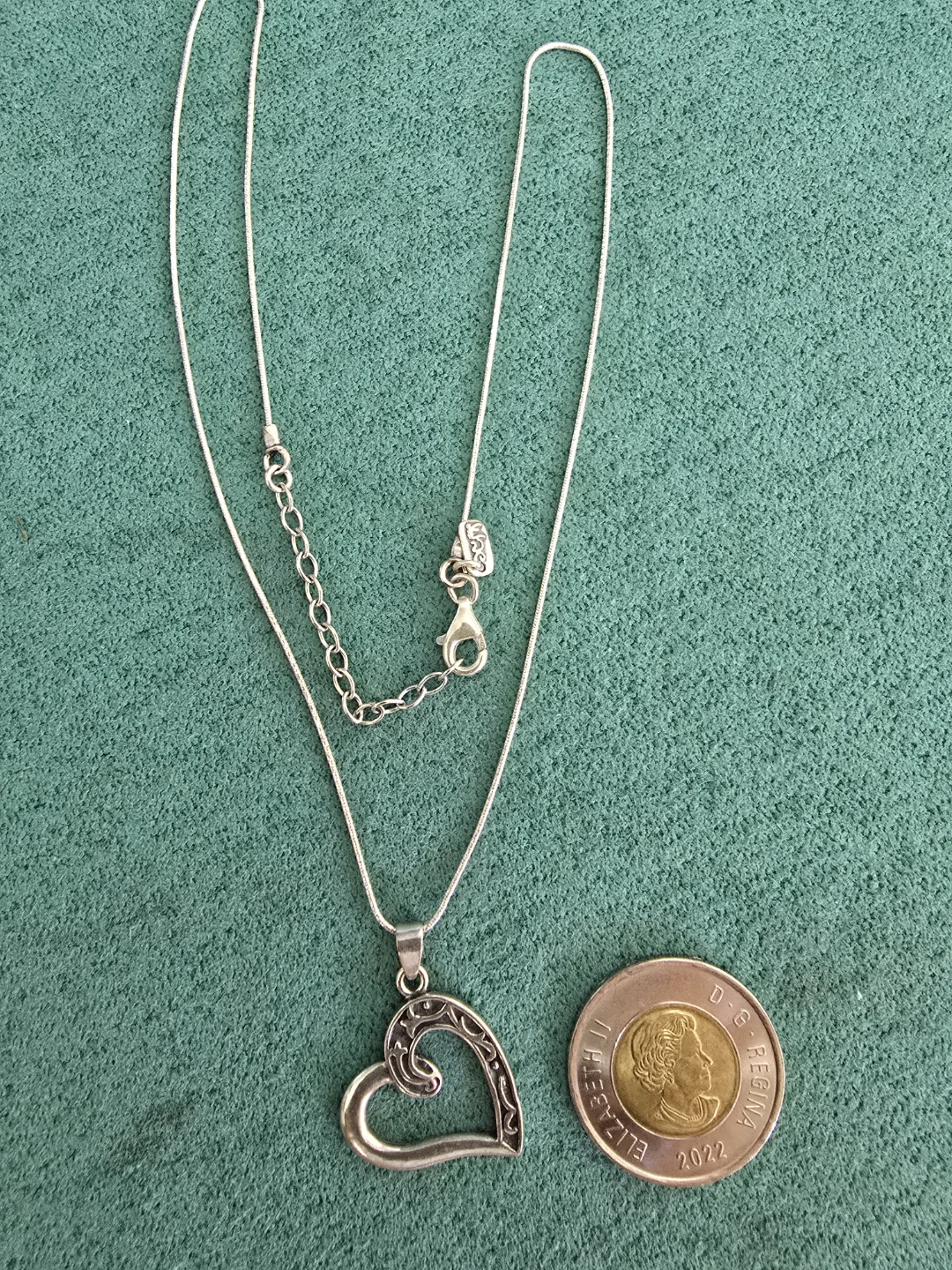 Silver Heart Pendant Necklace 925