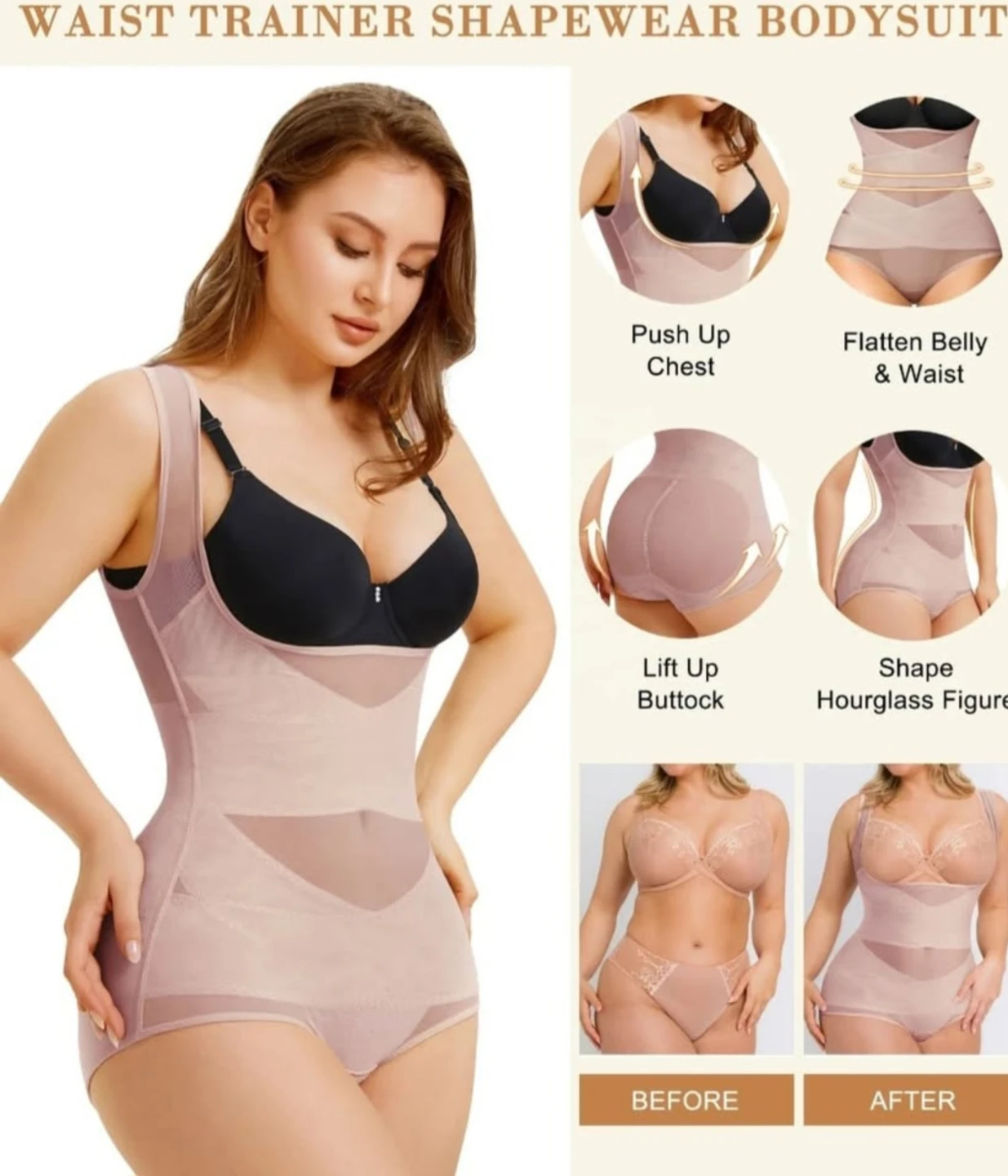 waist trainer shapewear bodysuit - photo 4