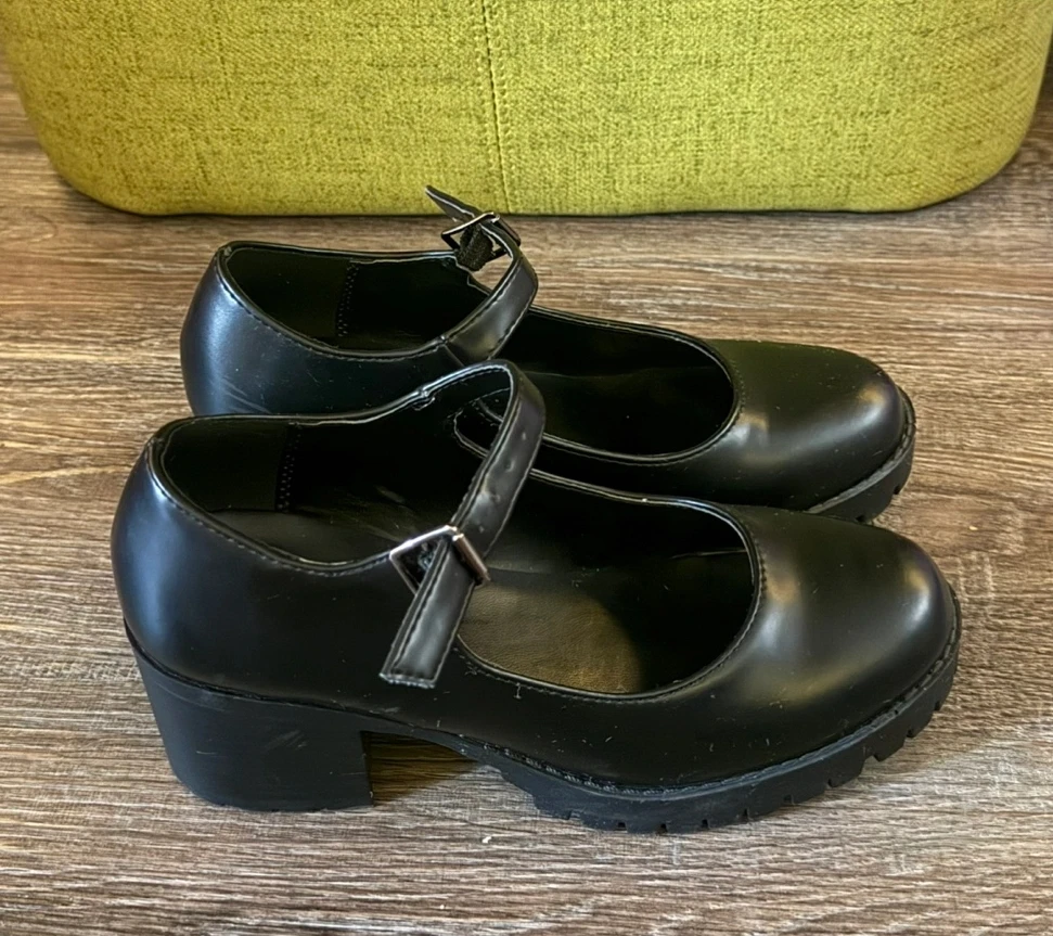 Black Mary Jane Platform Shoes Size 6 - photo 2