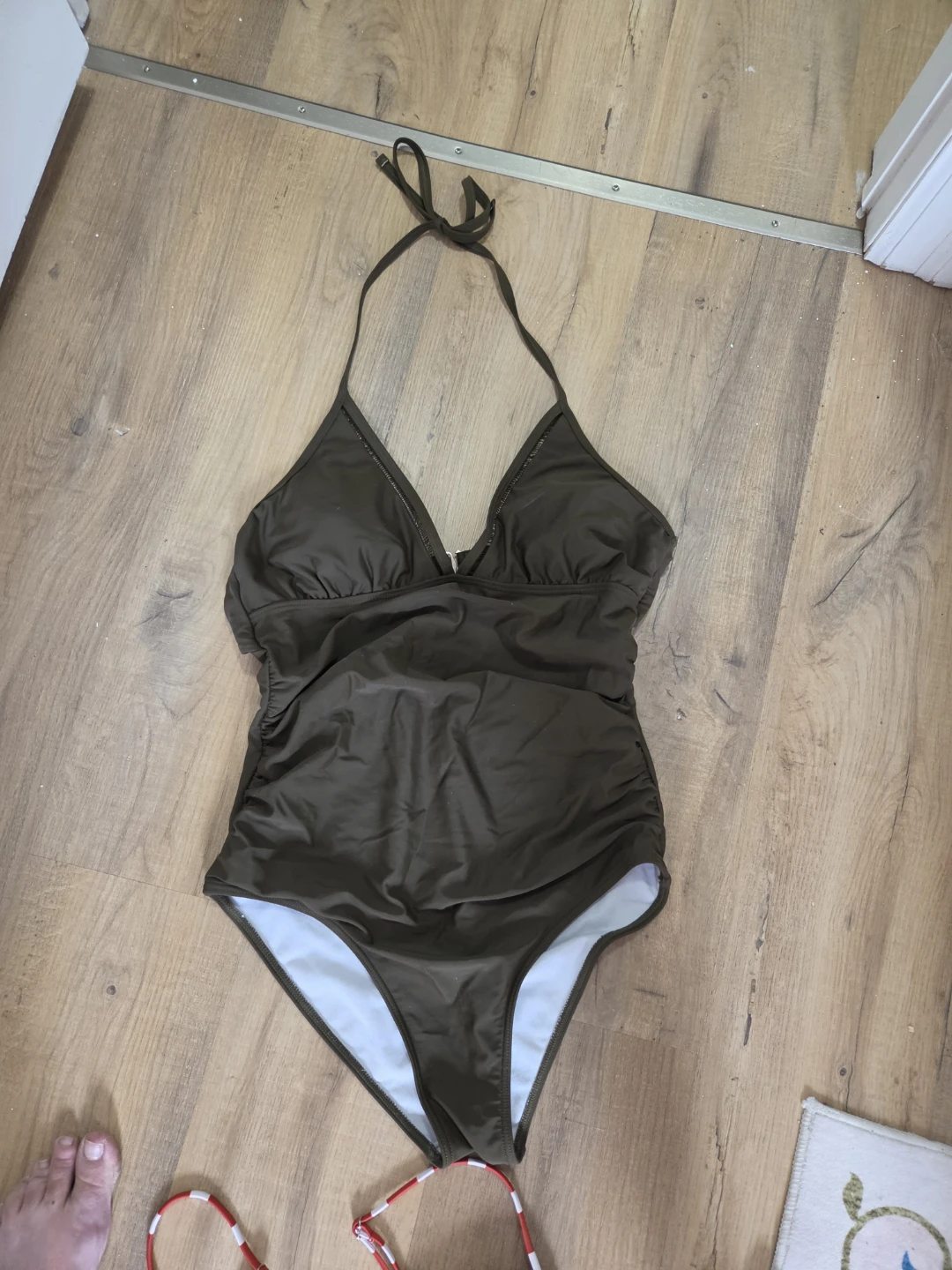 Olive Green One-Piece Swimsuit