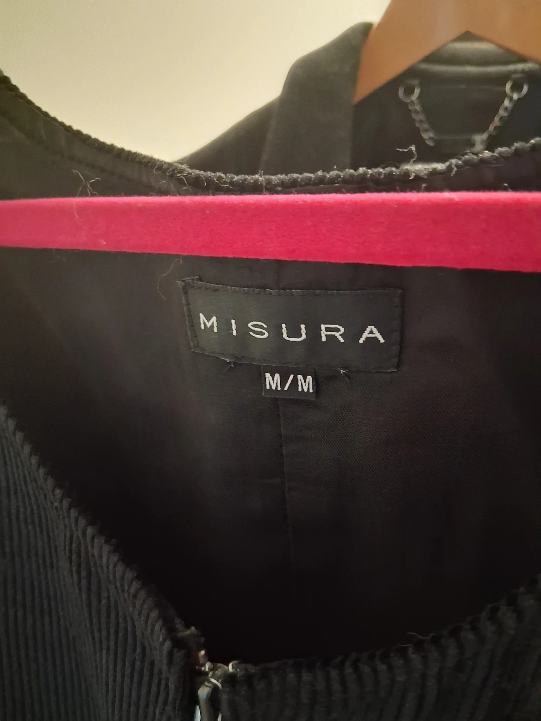 Misura Black Corduroy Zip-Up Crop Top
