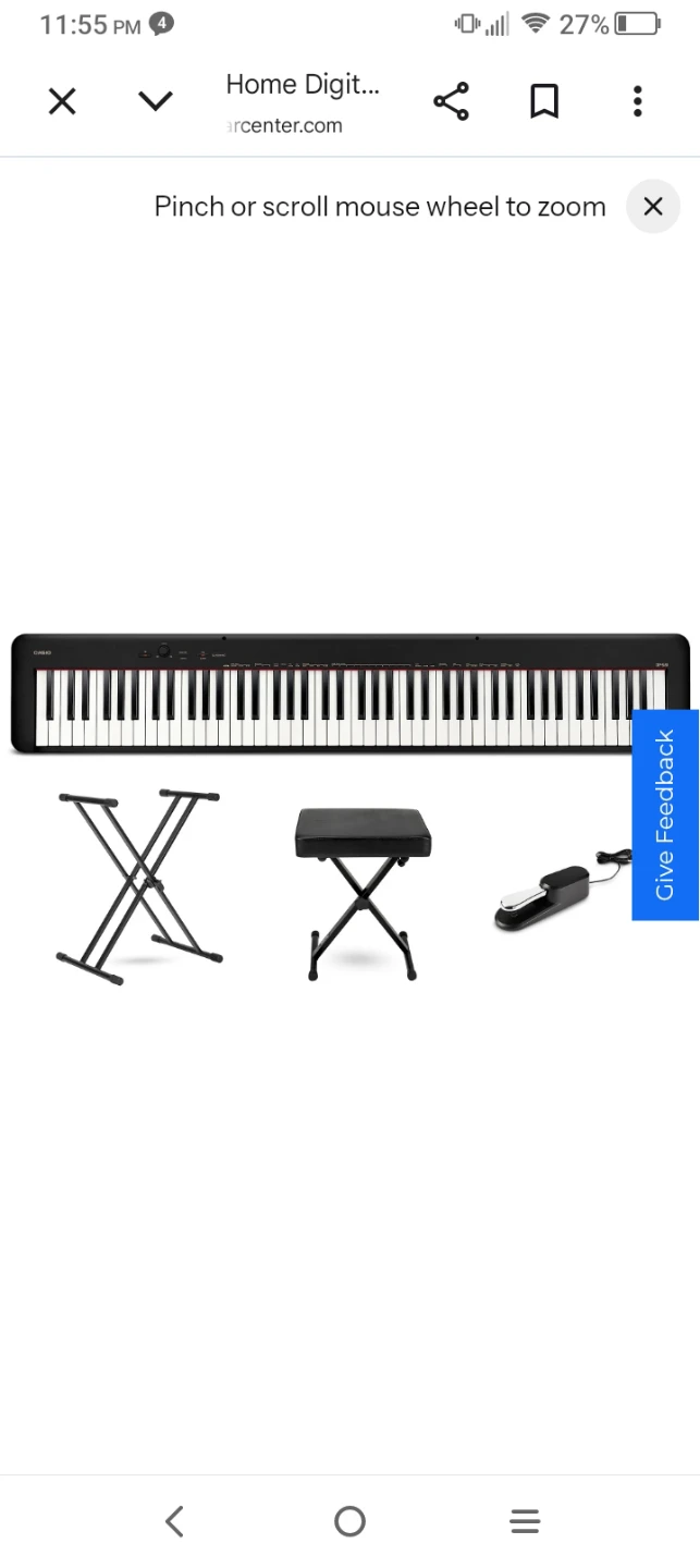 Casio Digital Piano cdp 160 with Stand, Bench, and Pedal