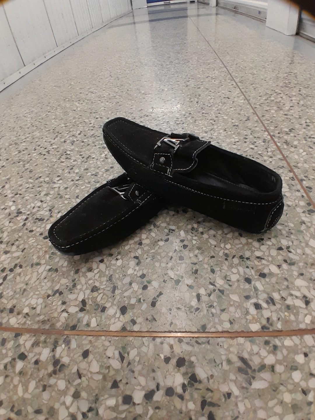 Louis Vuitton Black Suede Loafers Men's Size 9