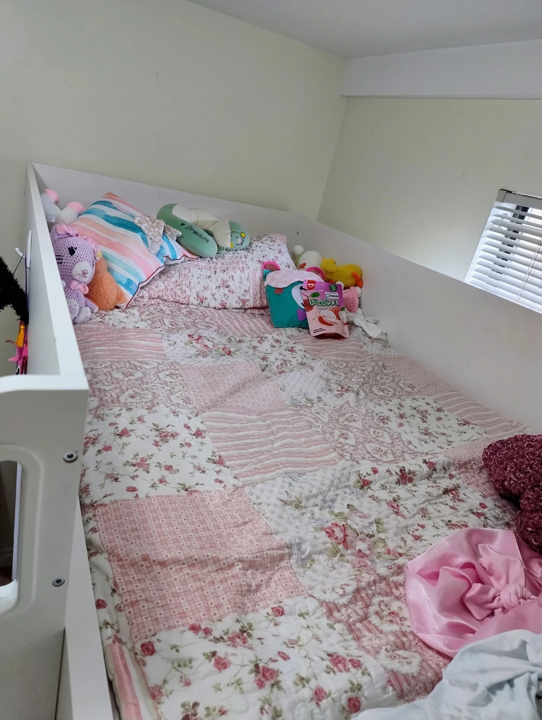 White Loft Bed with Built-in Shelving and Cabinet - photo 3