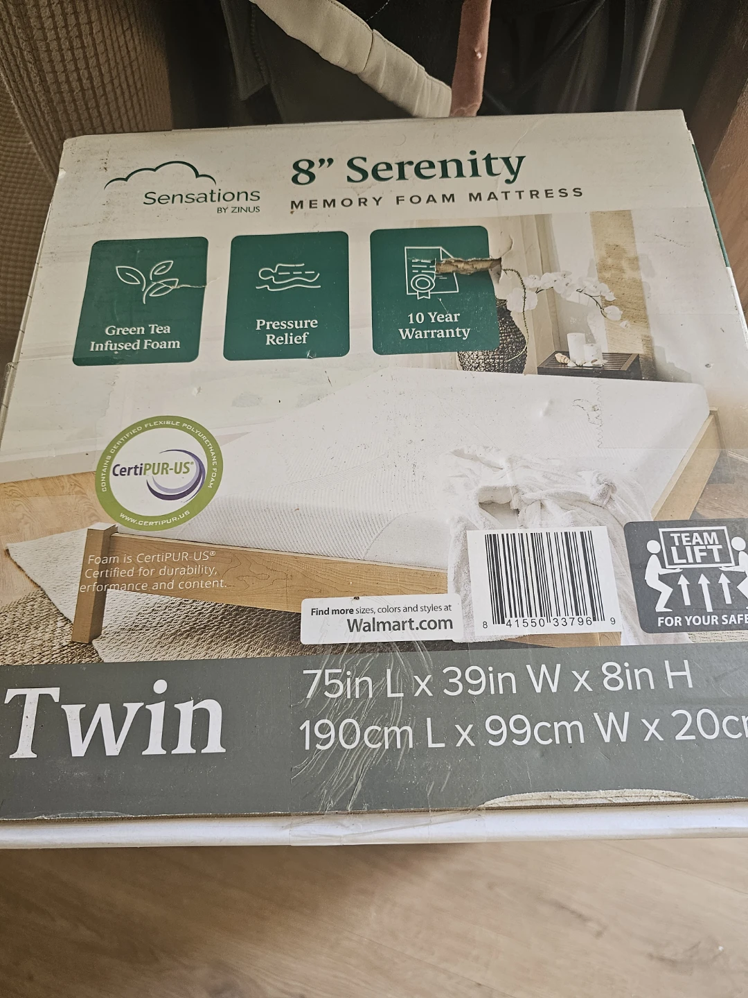 Zinus 8" Serenity Memory Foam Mattress - Twin