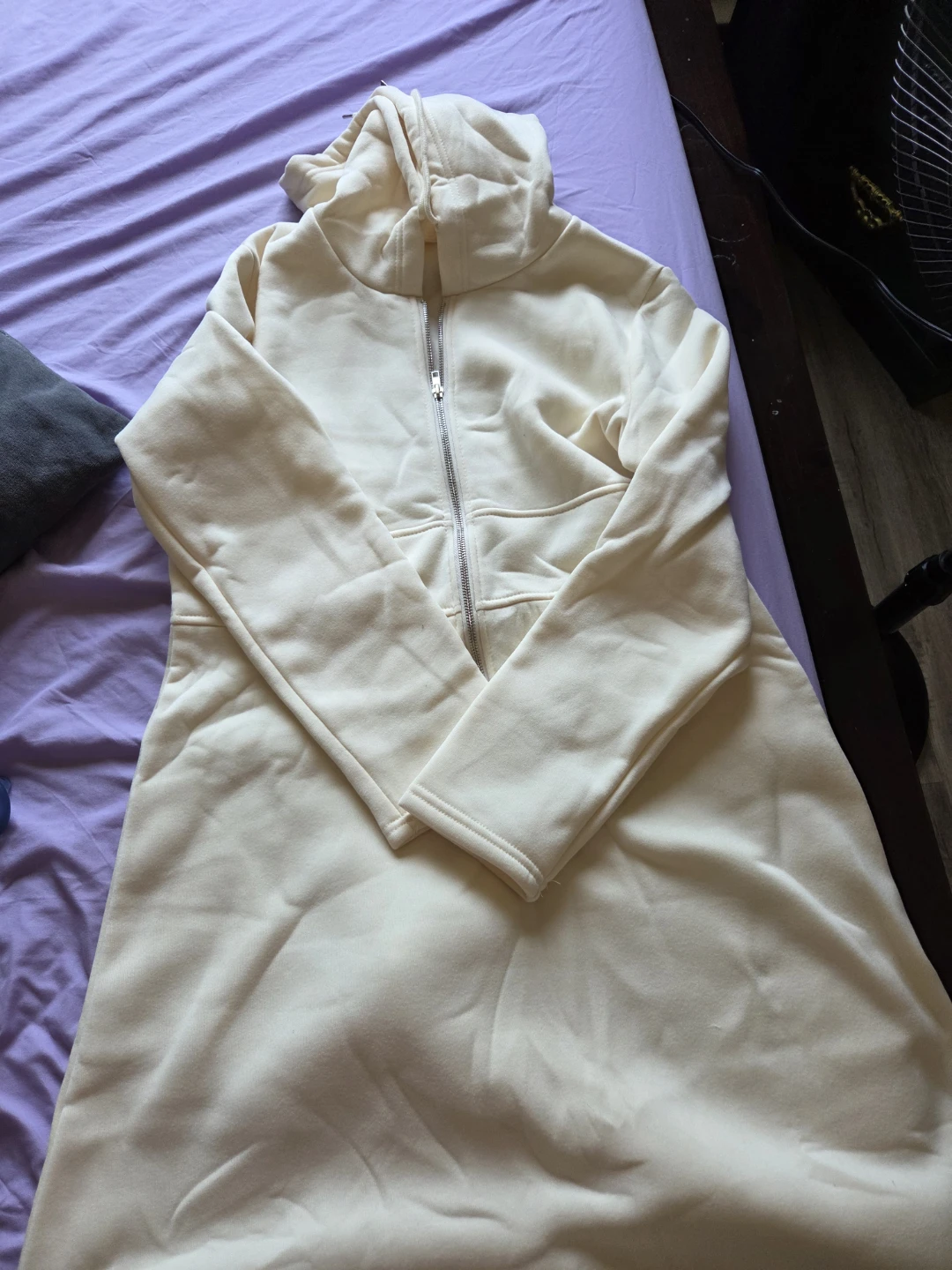 Cream Fleece-Lined Hooded Dress - photo 2