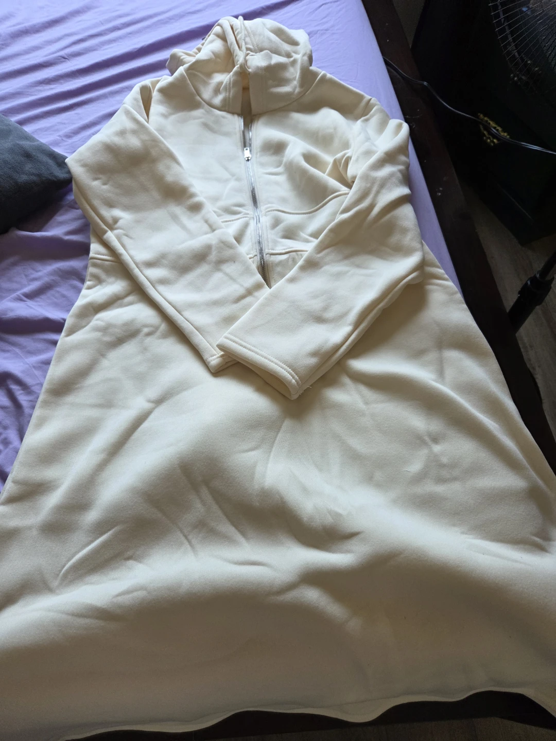 Cream Fleece-Lined Hooded Dress - photo 3