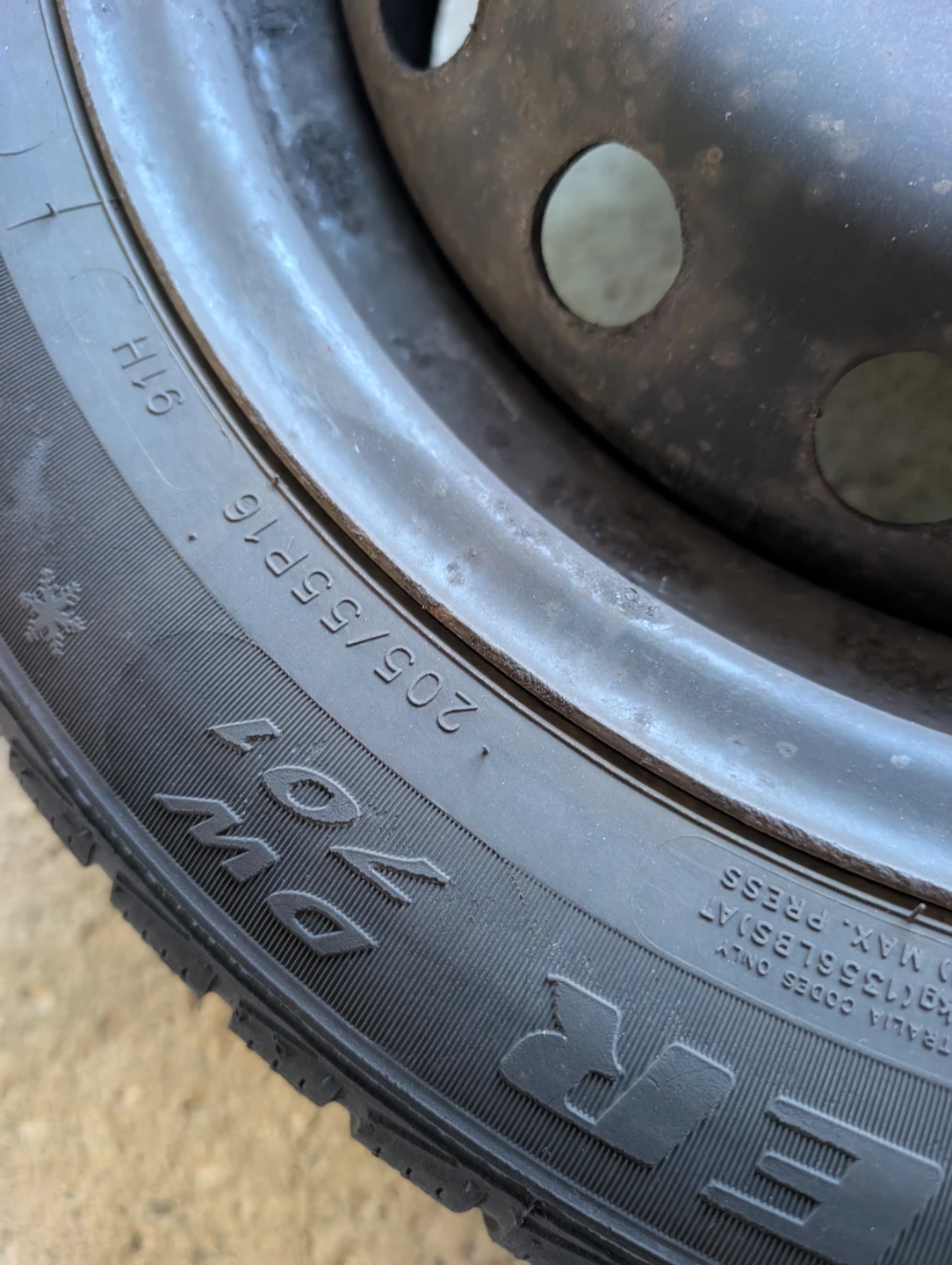 205/55R16 winter tires on 5x100 steel wheels - photo 3