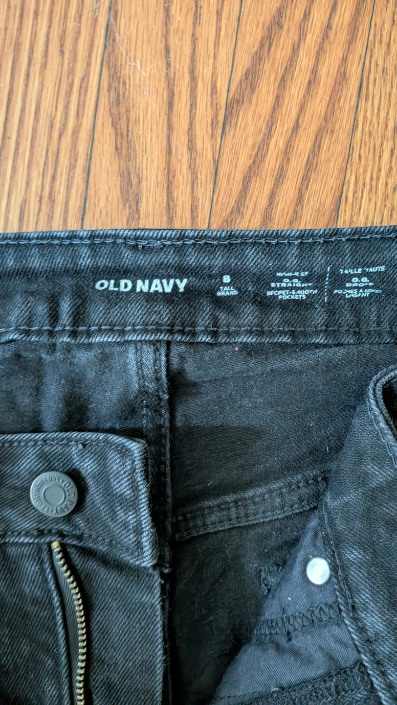 Old Navy Black Straight Leg Jeans Size 8 Tall - photo 2
