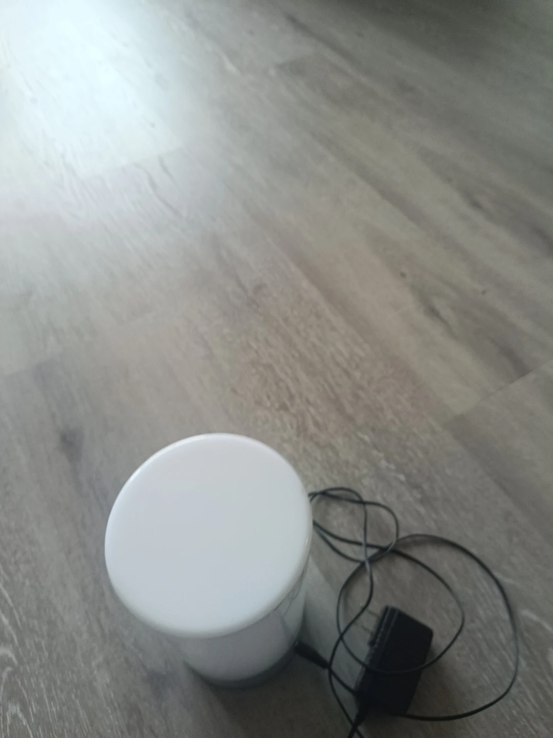 White Cylinder Table Lamp with Power Adapter - photo 2