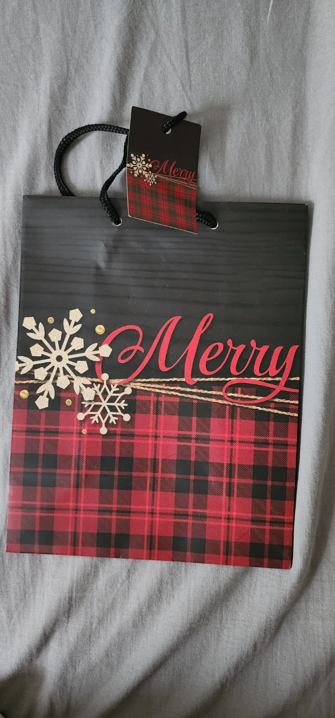 Christmas Gift Bag - Merry & Plaid Design⚽