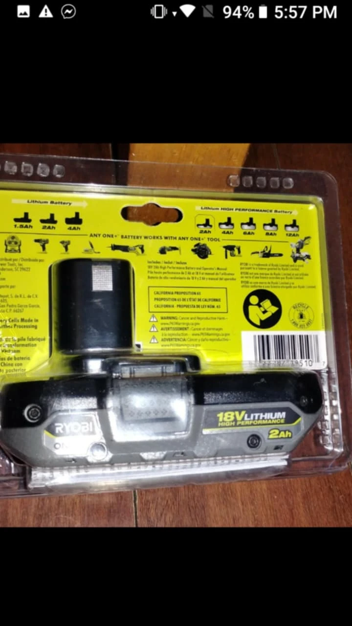 Ryobi ONE+ 18V Lithium 2Ah High Performance Battery - photo 2