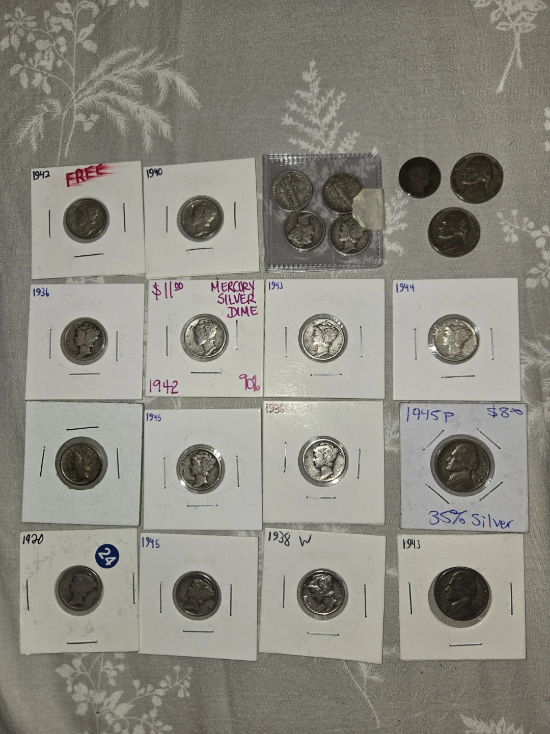 Assorted US Silver Dimes and Nickels