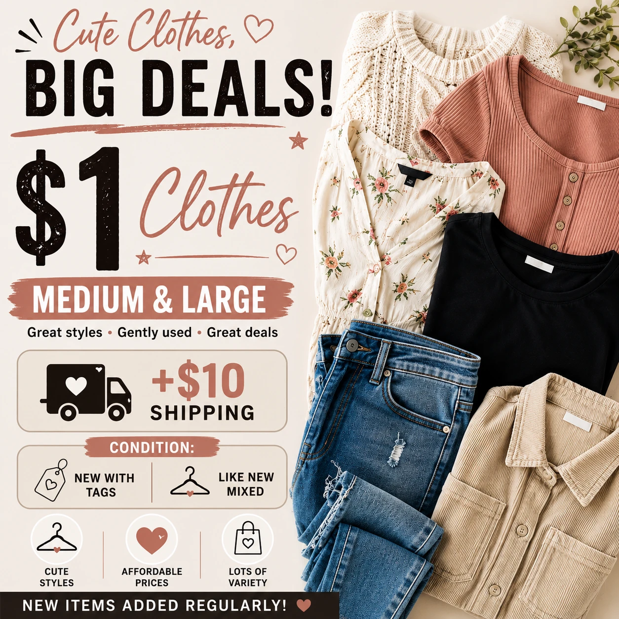 $1 Womens Clothes SALE (Small/Medium/Large)