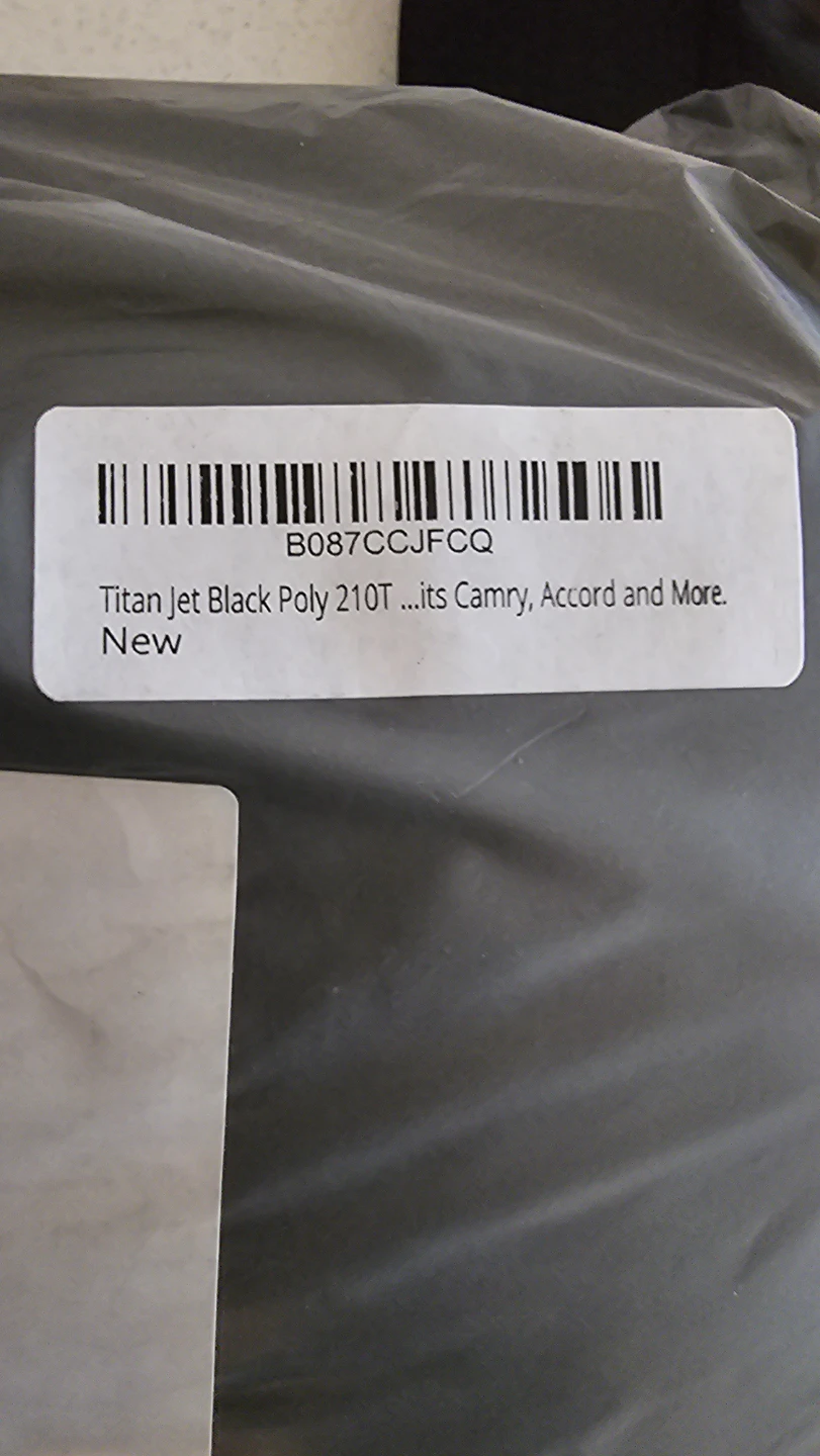 Titan Jet Black Poly 210T Car Cover
