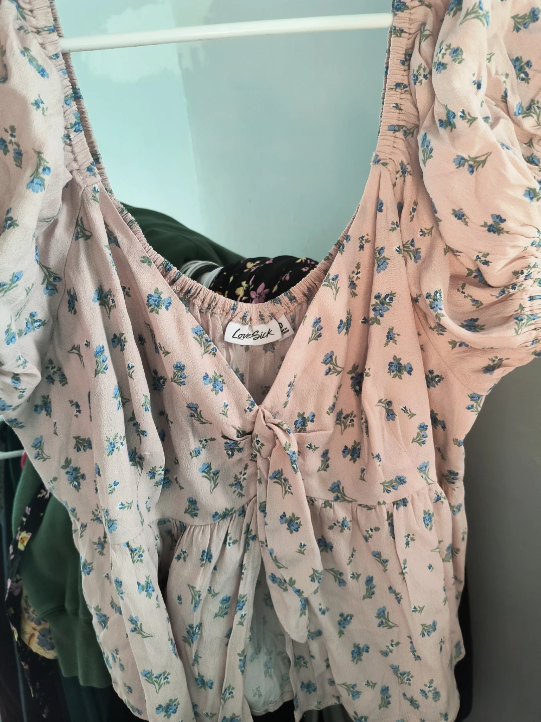 L Love Sick Floral Tie-Front Top