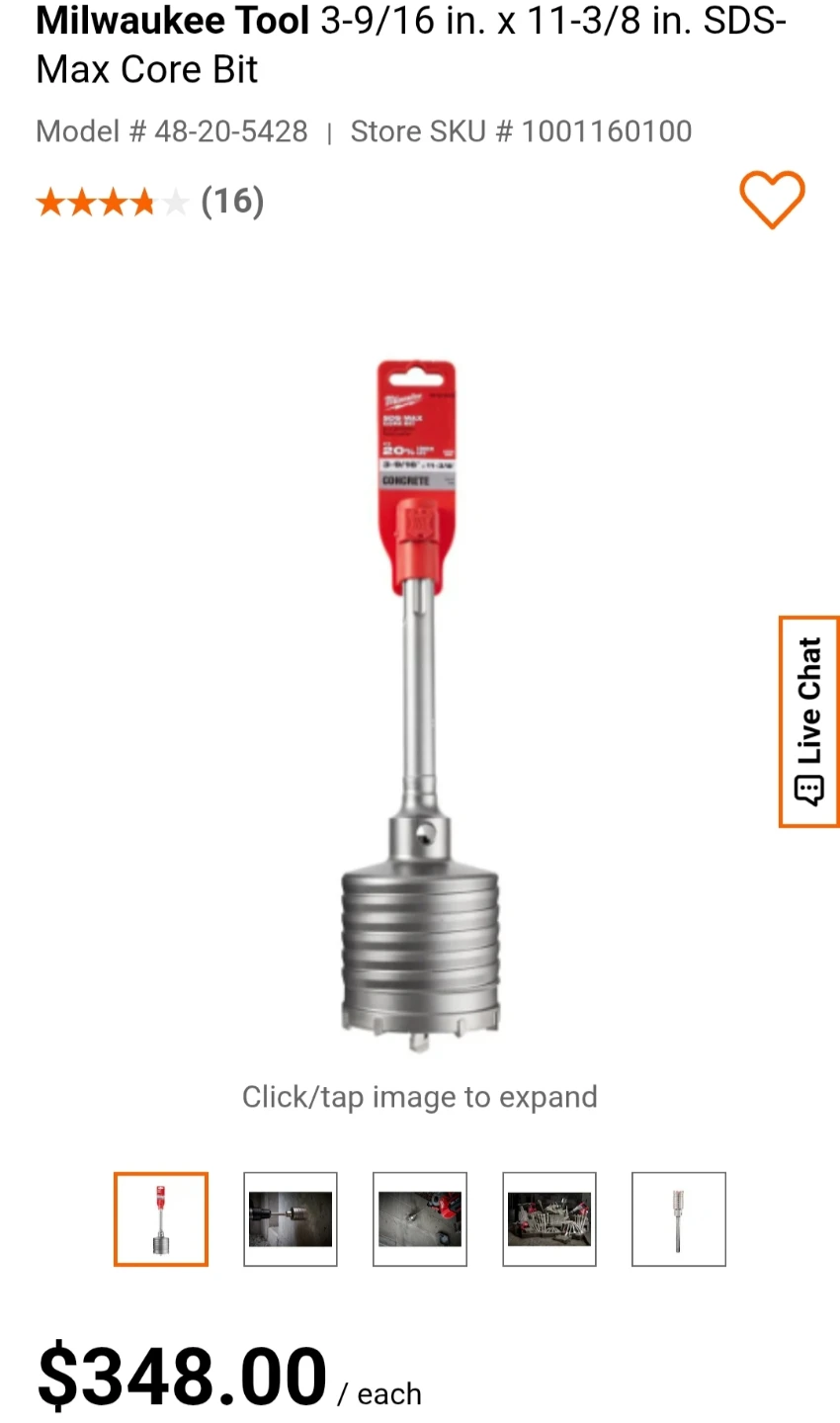 Milwaukee Tool SDS-MAX Core Bit. Brand new. - photo 4