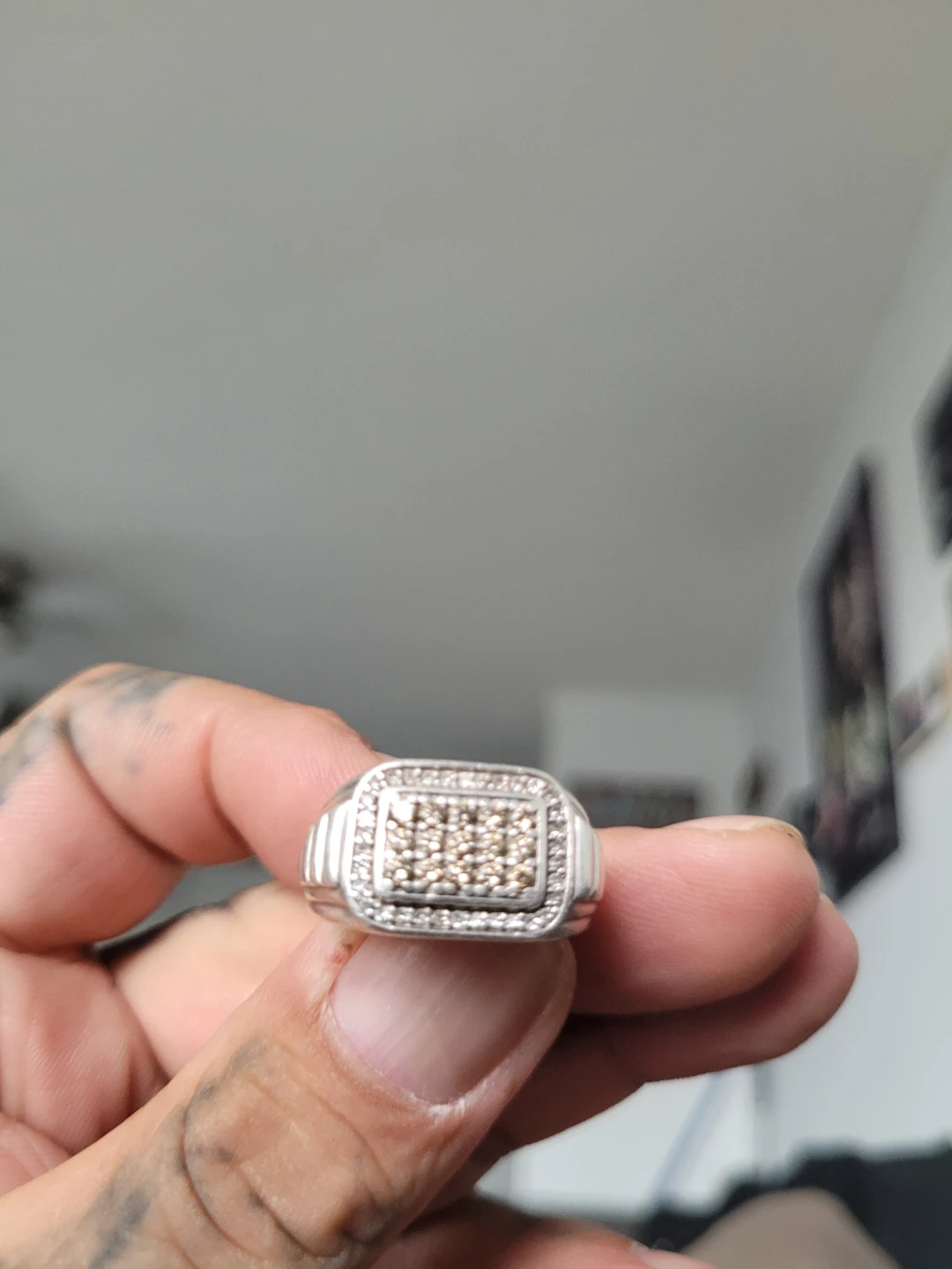 Mens Diamond Accent Signet Ring