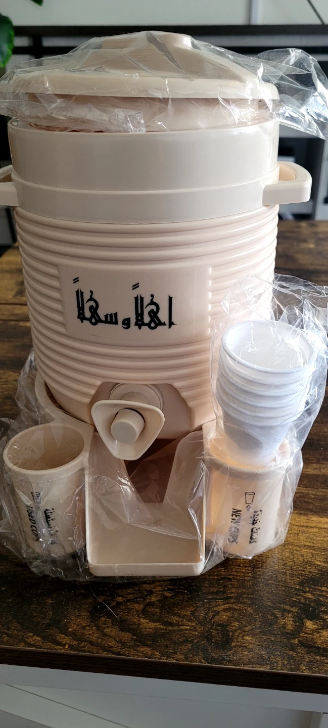 New Dispenser Water Jug with Cups Beige - photo 4