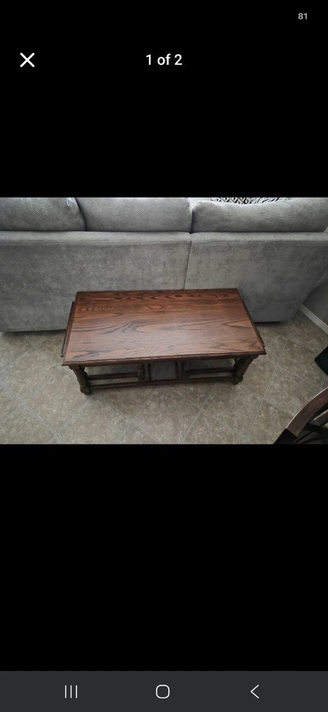 Wooden Coffee Table and End Tables Set
