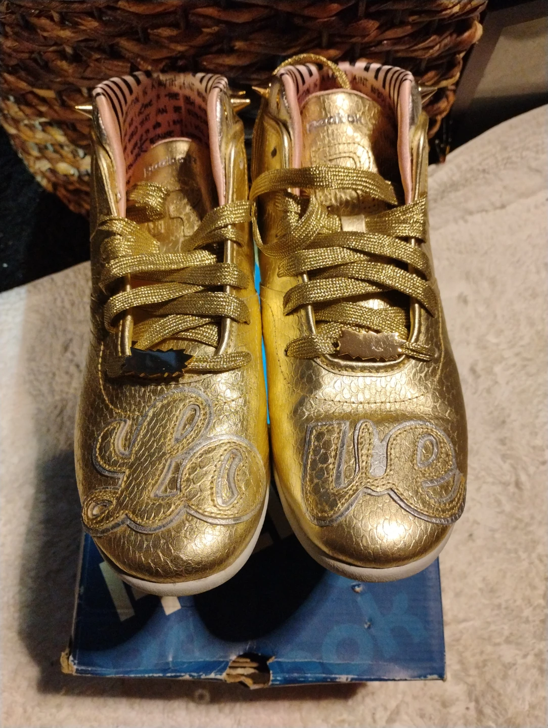 Reebok Betwixt Mid Gold Studded High Top Sneakers W'S8 - photo 4
